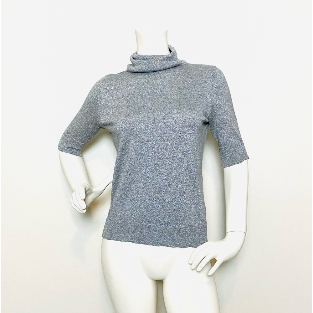 Liz Claiborne Silver Shimmer Turtleneck. Size PM